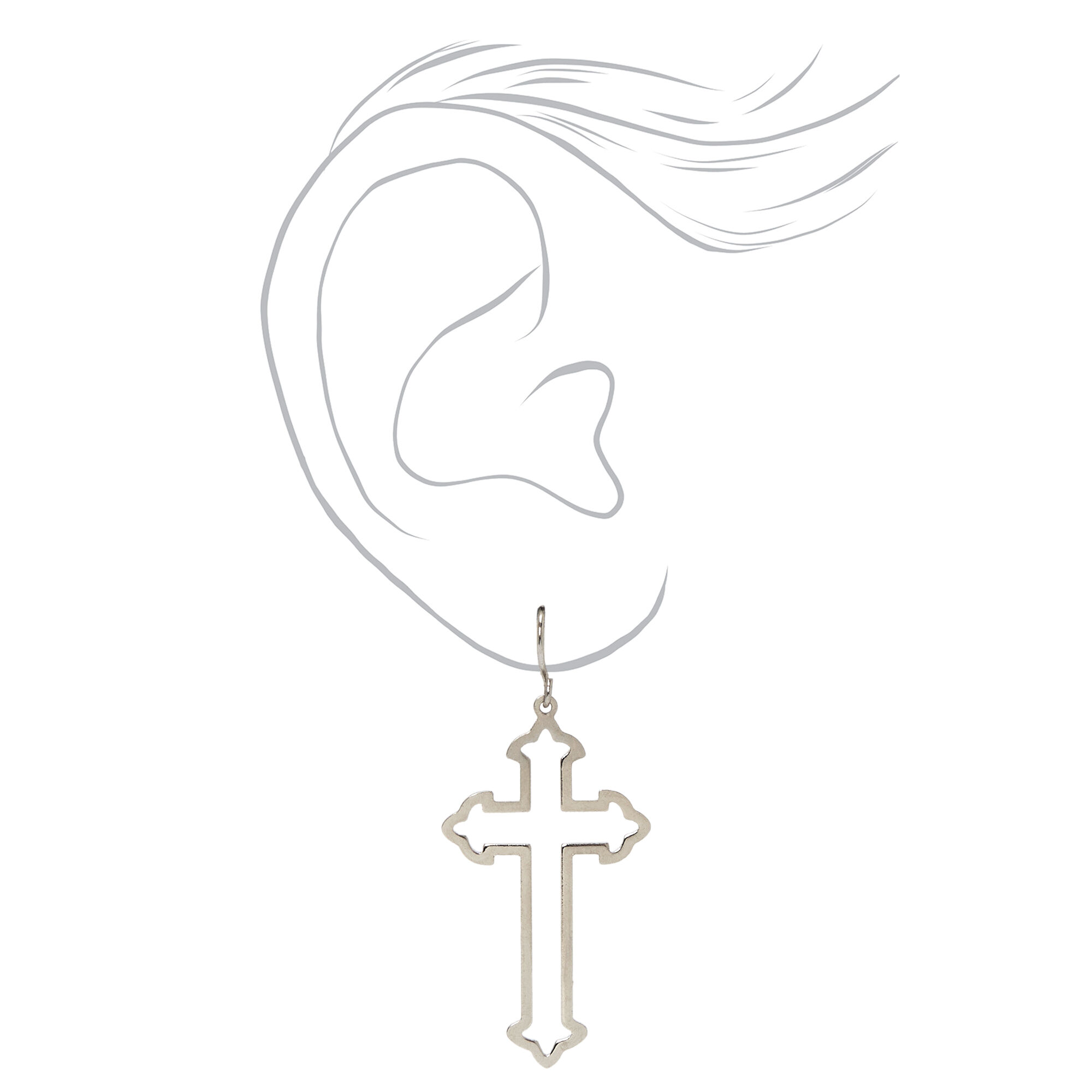 Heart Of Bone Gothic Cross Earrings | David Jones