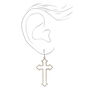 Silver Gothic Cross 1.5&quot; Drop Earrings,