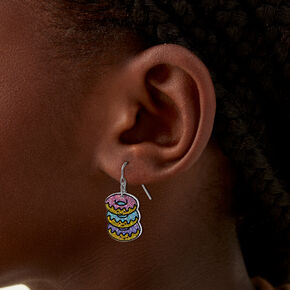 Sparkly Acrylic Donut Stack Drop Earrings,