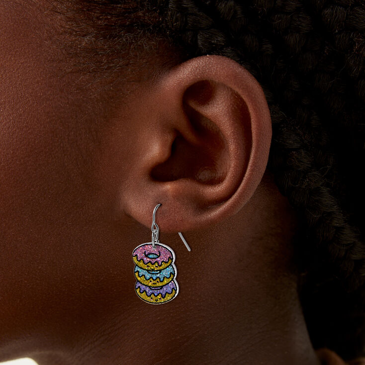 Sparkly Acrylic Donut Stack Drop Earrings,