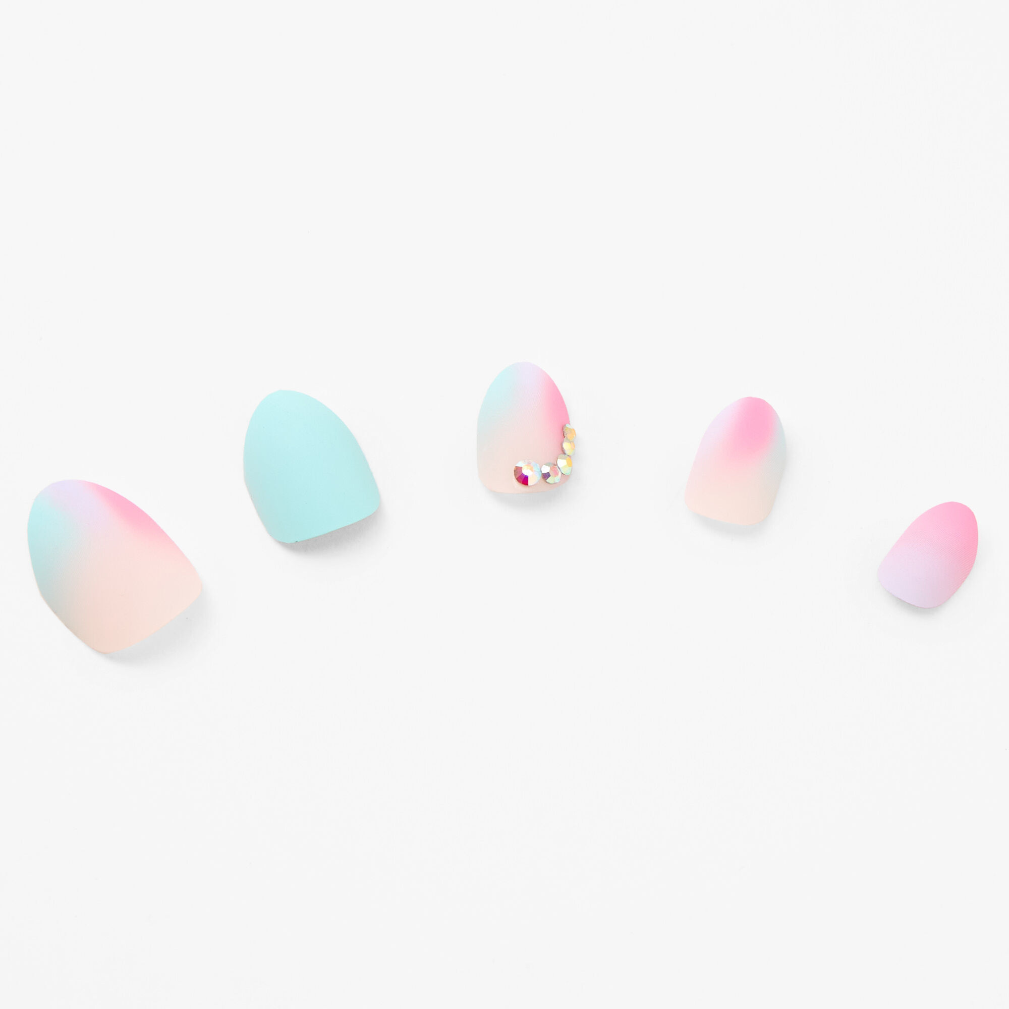Pastel Ombre Gem Stiletto Press On Faux Nail Set - 24 Pack,