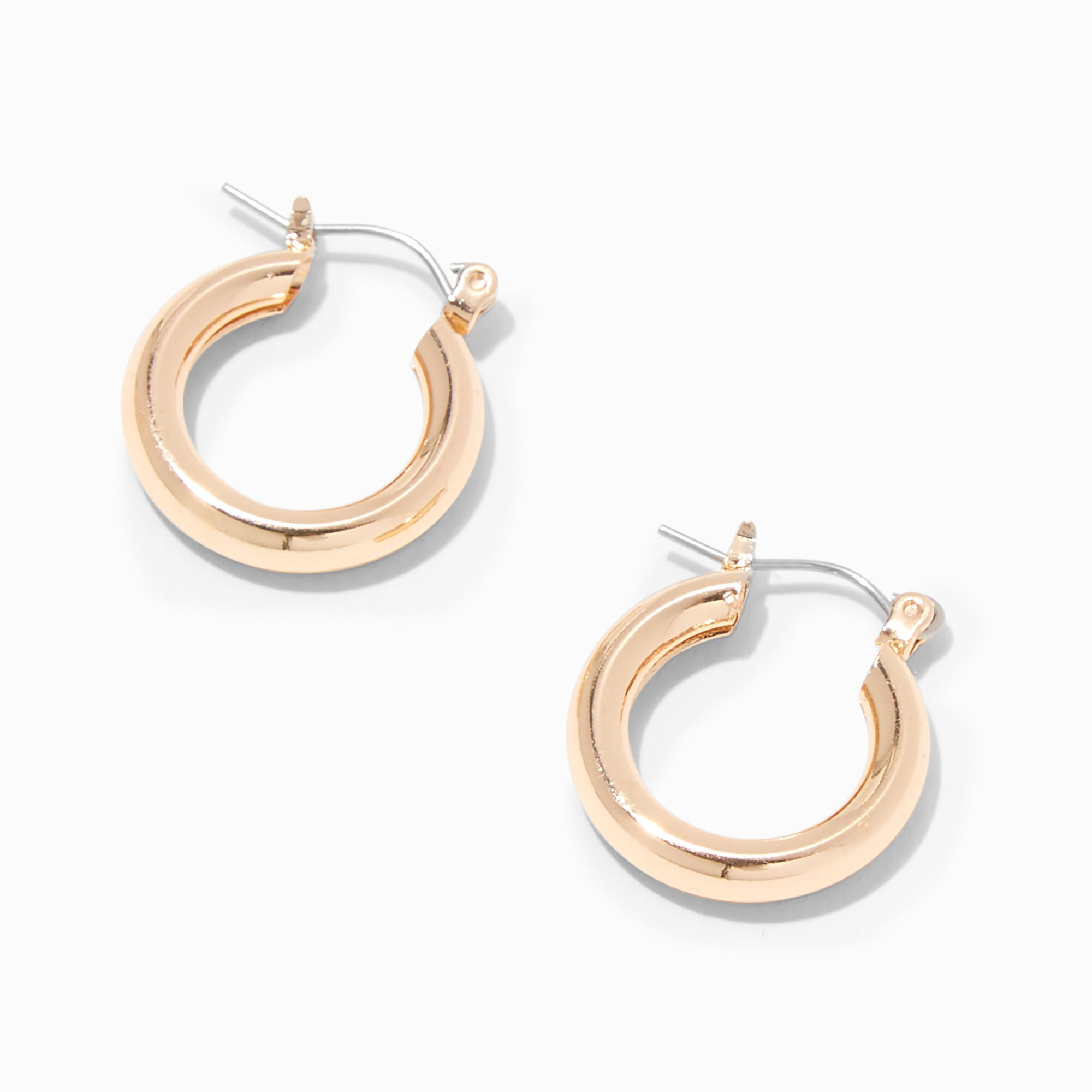 View Claires Tone 20MM Tube Hoop Earrings Gold information