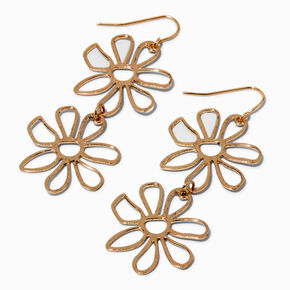 Gold-tone Cutout Daisy 2.5&quot; Drop Earrings,