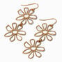 Gold-tone Cutout Daisy 2.5&quot; Drop Earrings,