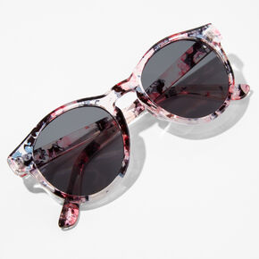 Floral Print Sunglasses - Clear,