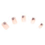 Faux ongles carr&eacute;s French manucure motif floral - Lot de 24,