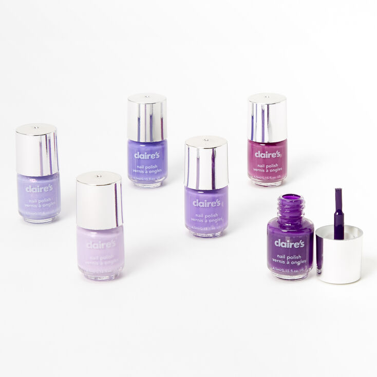 Purple Mini Nail Polish Set - 6 Pack,