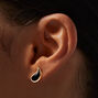 Gold-tone Black Enamel Stackable Stud Earrings - 3 Pack,