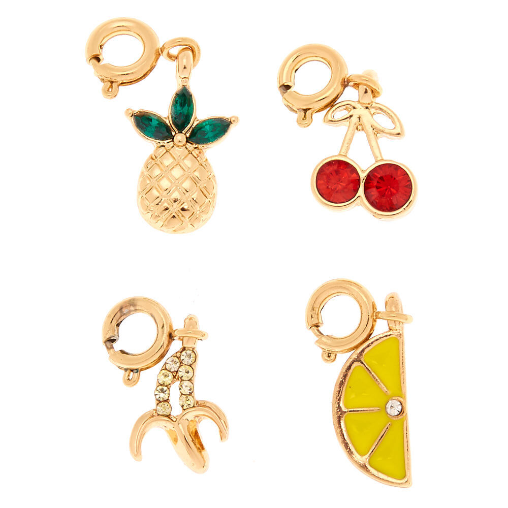 Tropical Fruit Charm Choker Necklaces - 3 Pack,