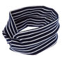 Rib Knit Stripe Headwrap - Navy,