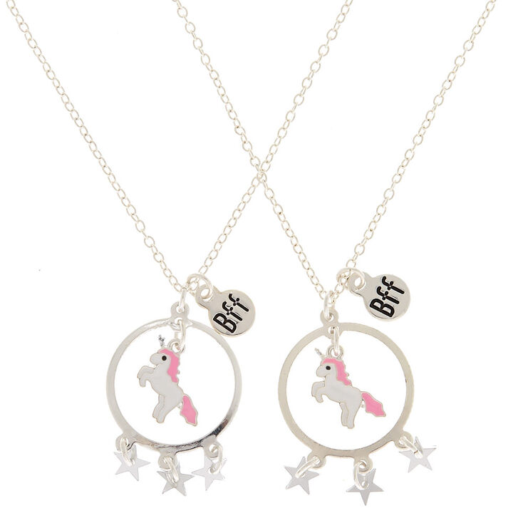 Best Friends Unicorn Circle Pendant Necklaces - 2 Pack,