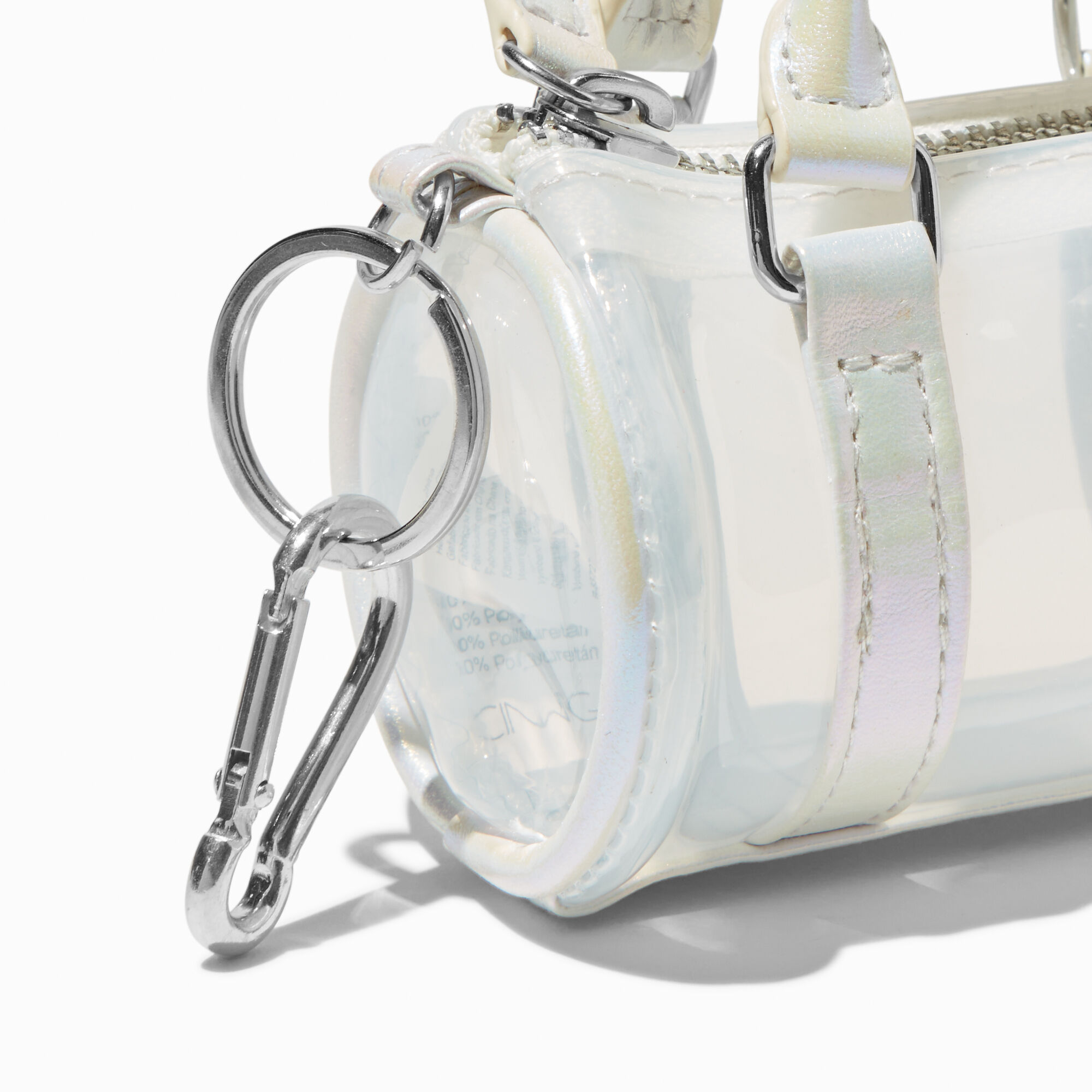 Clear Mini Barrel Purse Keychain,