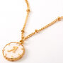 Gold Shell Initial Pendant Necklace - A,