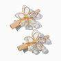 Claire&#39;s Club Gold Rhinestone Flower Hair Clips - 2 Pack,