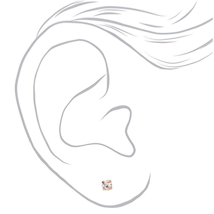 Mixed Metal Graduated Stud Earrings - 9 Pack,