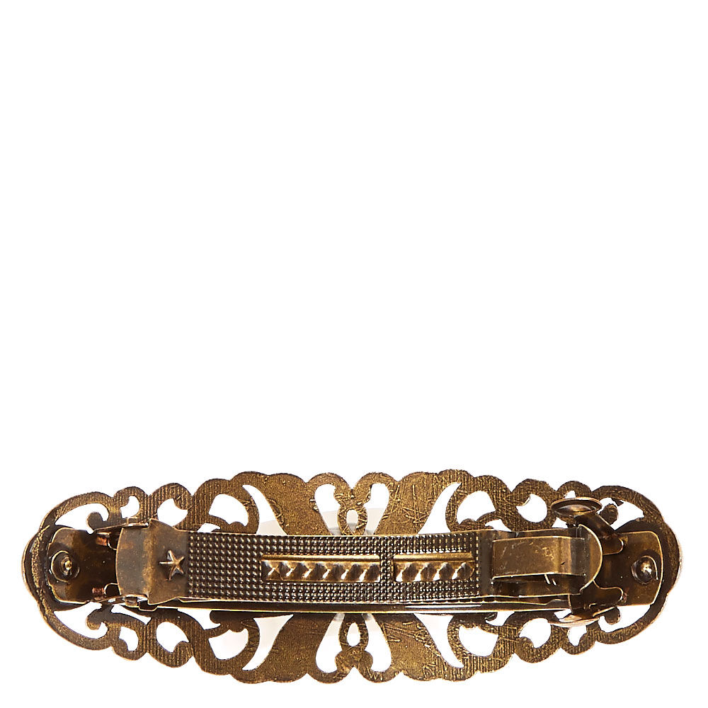 Antique Gold Flower Hair Barrette,