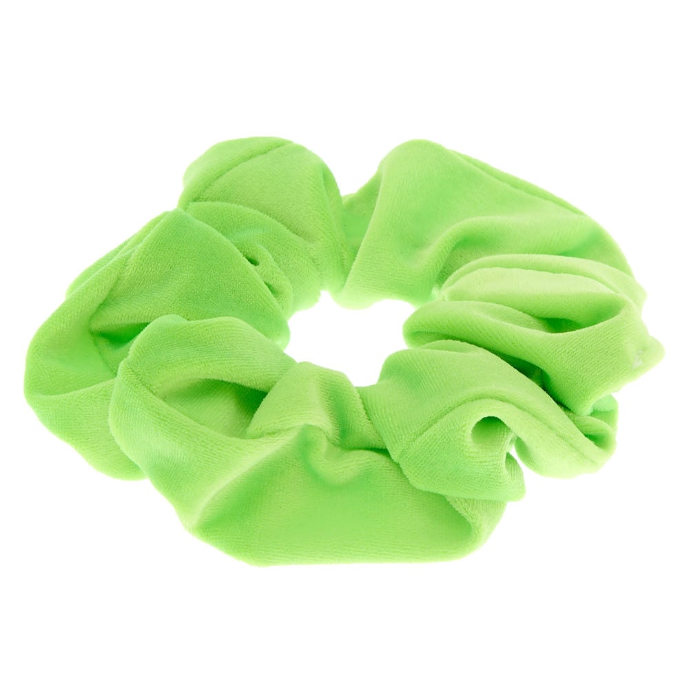 Medium Velvet Hair Scrunchie - Neon Green,