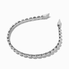 Silver Button Metal Headband,
