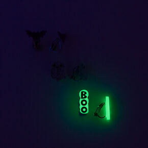 Ghost, Bat, &amp; BOO Clip-On Stud Earrings - 3 Pack,
