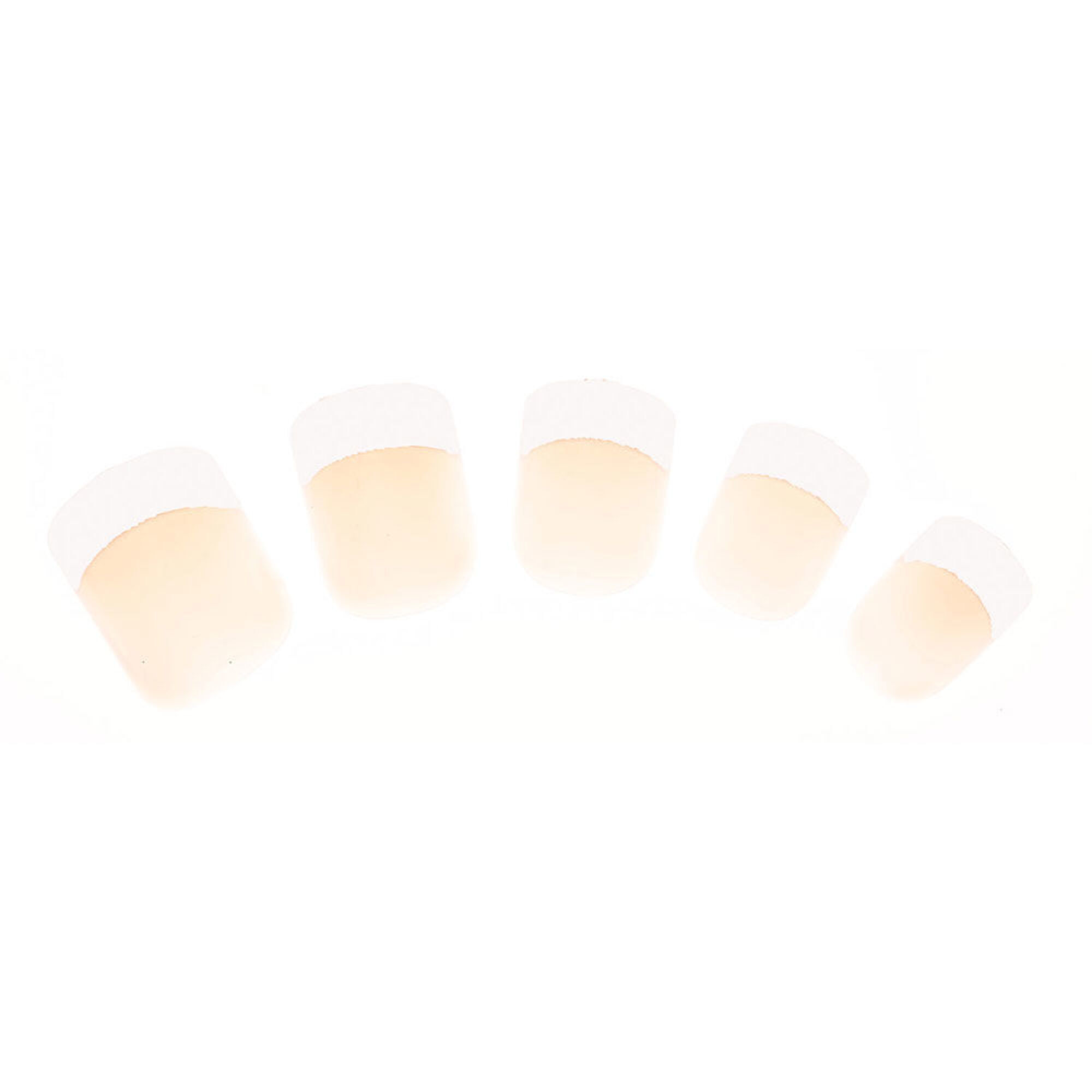 Natural French Tip Square Faux Nail Set - 24 Pack,