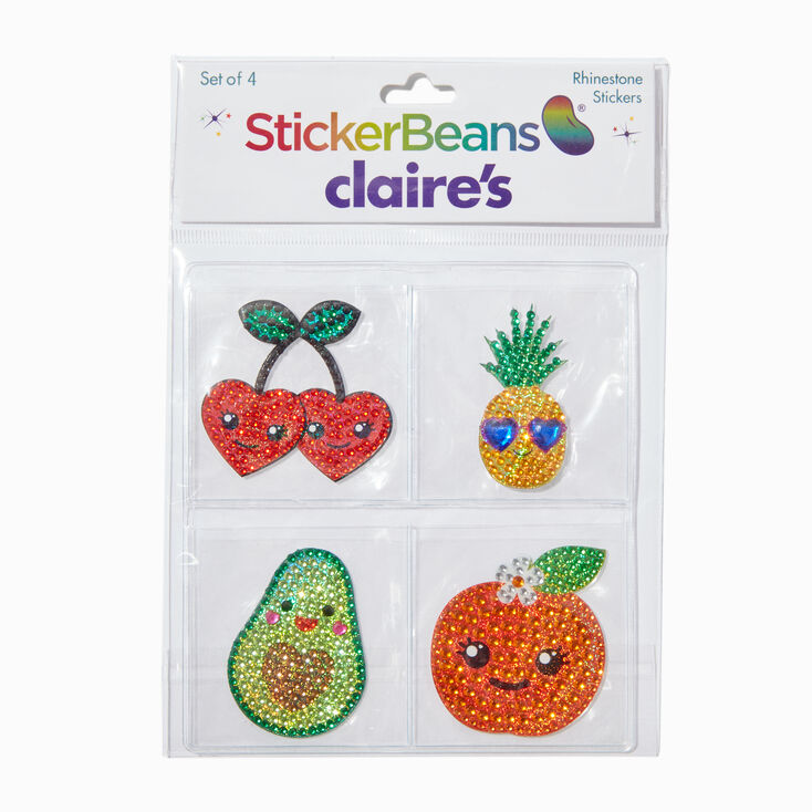 StickerBeans&reg; x Claire&#39;s Fruit Rhinestone Sticker Set - 4 Pack,