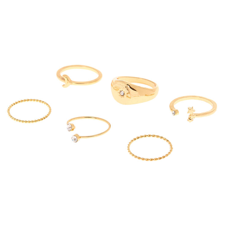 Gold Celestial Rings - 6 Pack,