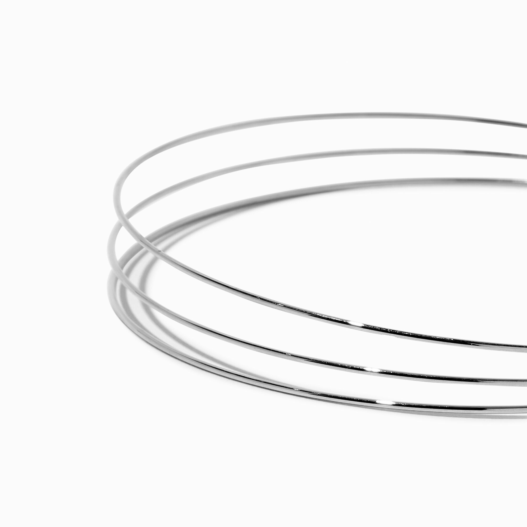 Triple Row Thin Silver Headband,
