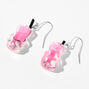 Pink 0.5&quot; Gummy Bear Drop Earrings,