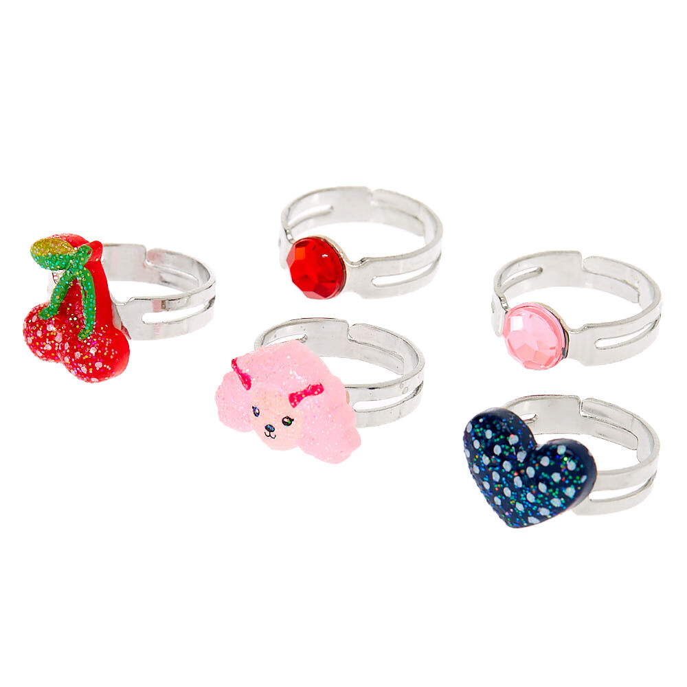 Bagues cœur Club Claire's - Lot de 5,