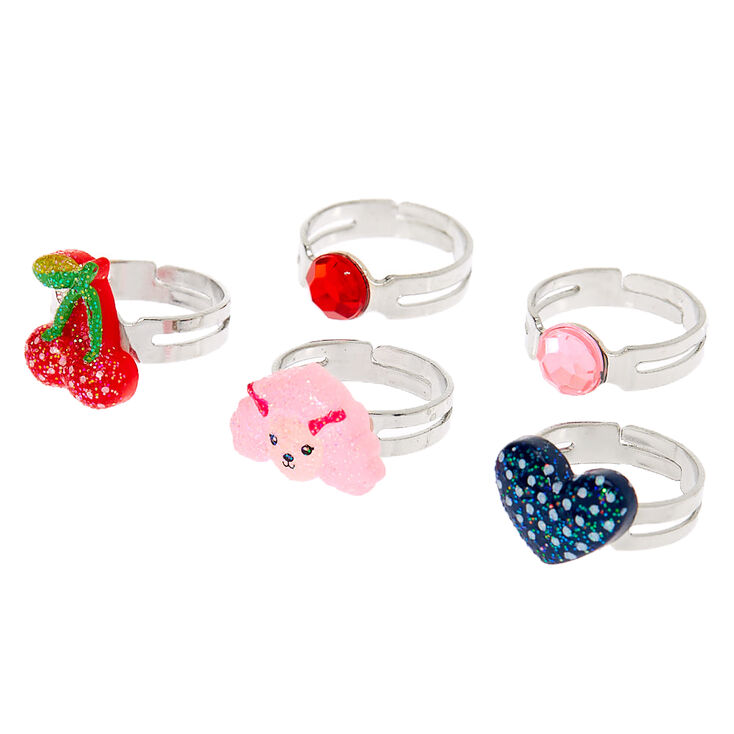 Bagues c&oelig;ur Club&nbsp;Claire&#39;s - Lot de 5,