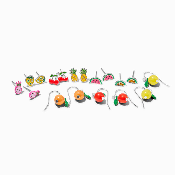 Fresh Fruit Earrings Set - 9 Pack,