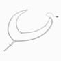 Silver-tone Dagger Multi-Strand Necklace ,