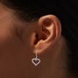 Pink Cubic Zirconia Heart Silver-tone 0.5&quot; Drop Earrings,