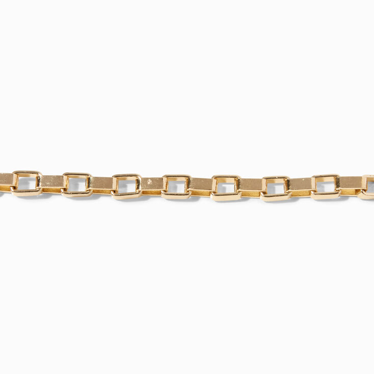 Gold-tone Open Box Link Chain Bracelet,