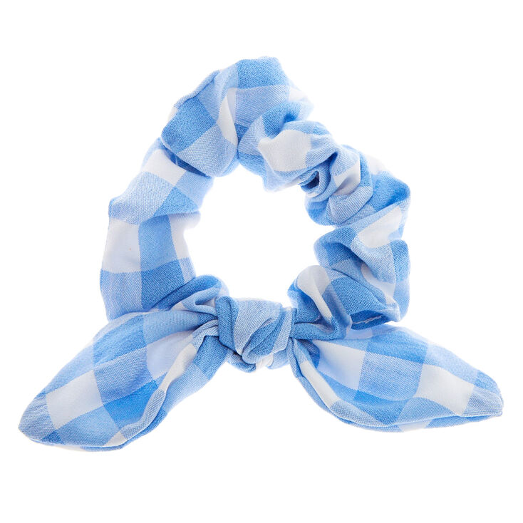 Claire's Chouchou à nœud noué vichy - Bleu