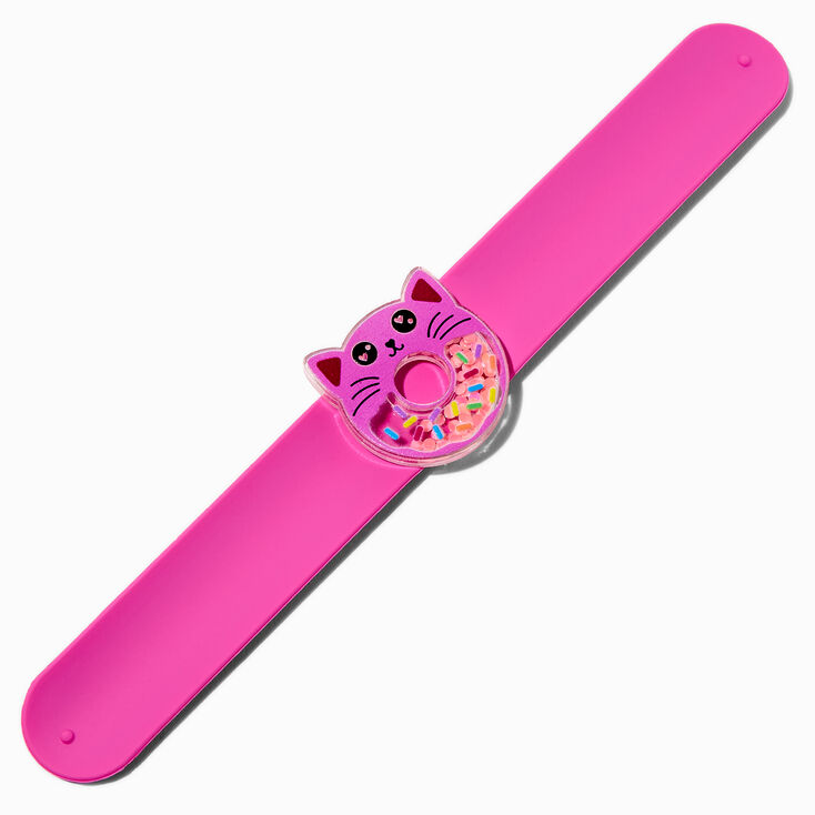 Pink Cat &amp; Shaker Donut Slap Bracelet,