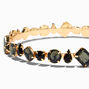 Black Rhinestone Gold Skinny Headband,