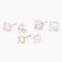 Rose Gold Cubic Zirconia Round Stud Earrings - 6MM, 7MM, 8MM,