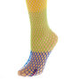 Rainbow Block Over The Knee Fishnet Socks,