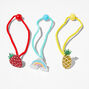 Claire&#39;s Club Glitter Fruit Acrylic Hair Ties - 6 Pack,