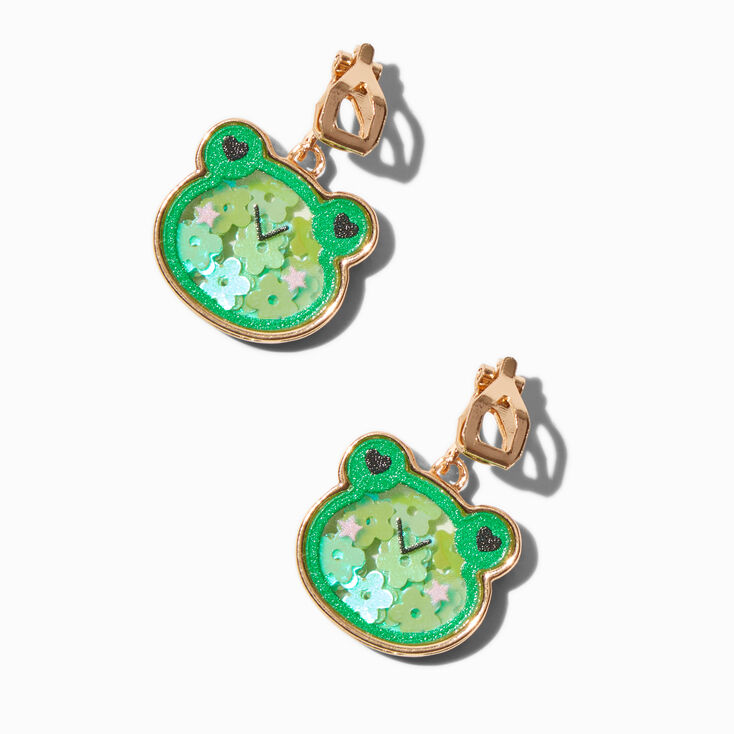 Shaker Frog Clip-On Drop Earrings,