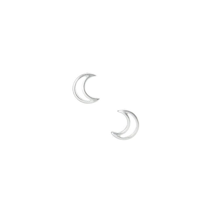 C LUXE by Claire&#39;s Sterling Silver Crescent Moon Stud Earrings,