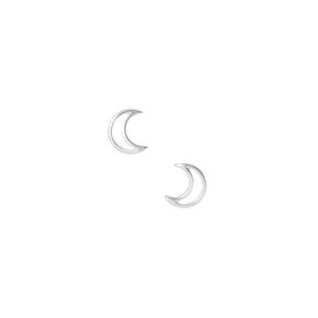 Sterling Silver Crescent Moon Stud Earrings,