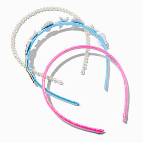 Claire&#39;s Club Glitter, Pearl &amp; Seashell Headbands - 3 Pack,