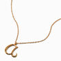 Gold-tone Curly Script Initial Pendant Necklace - A,
