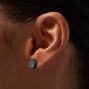 Black Splatter Button Faux Ear Plug Earrings,