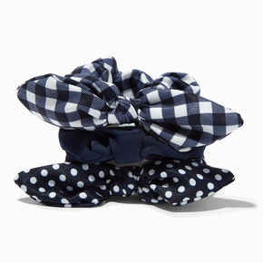 Claire&#39;s Club Navy Pattern Hair Scrunchies - 3 Pack,