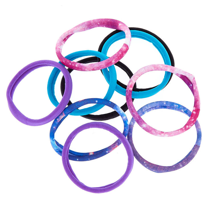 Galaxy Rolled Hair Bobbles - Purple, 10 Pack,