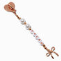 Gold-tone Bow &amp; Pearl &quot;Dream&quot; Sticker Charm,