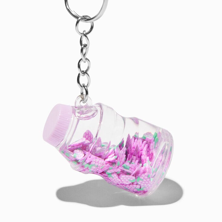 Grape Drink Water-Filled Glitter Keychain